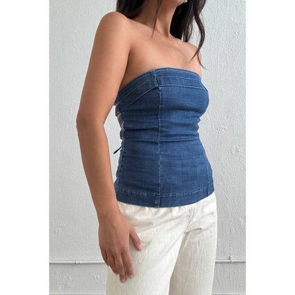Daniella Denim Tube Top