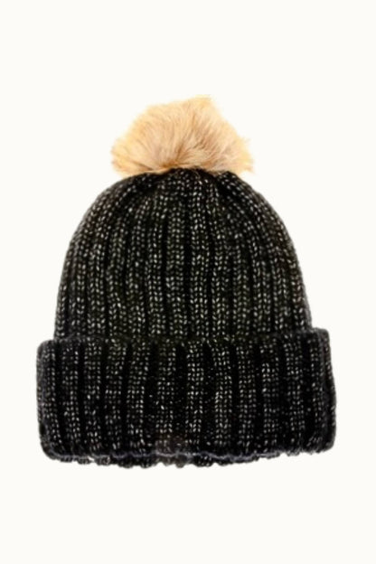 Lurex Sparkle Beanie w Pom Pom