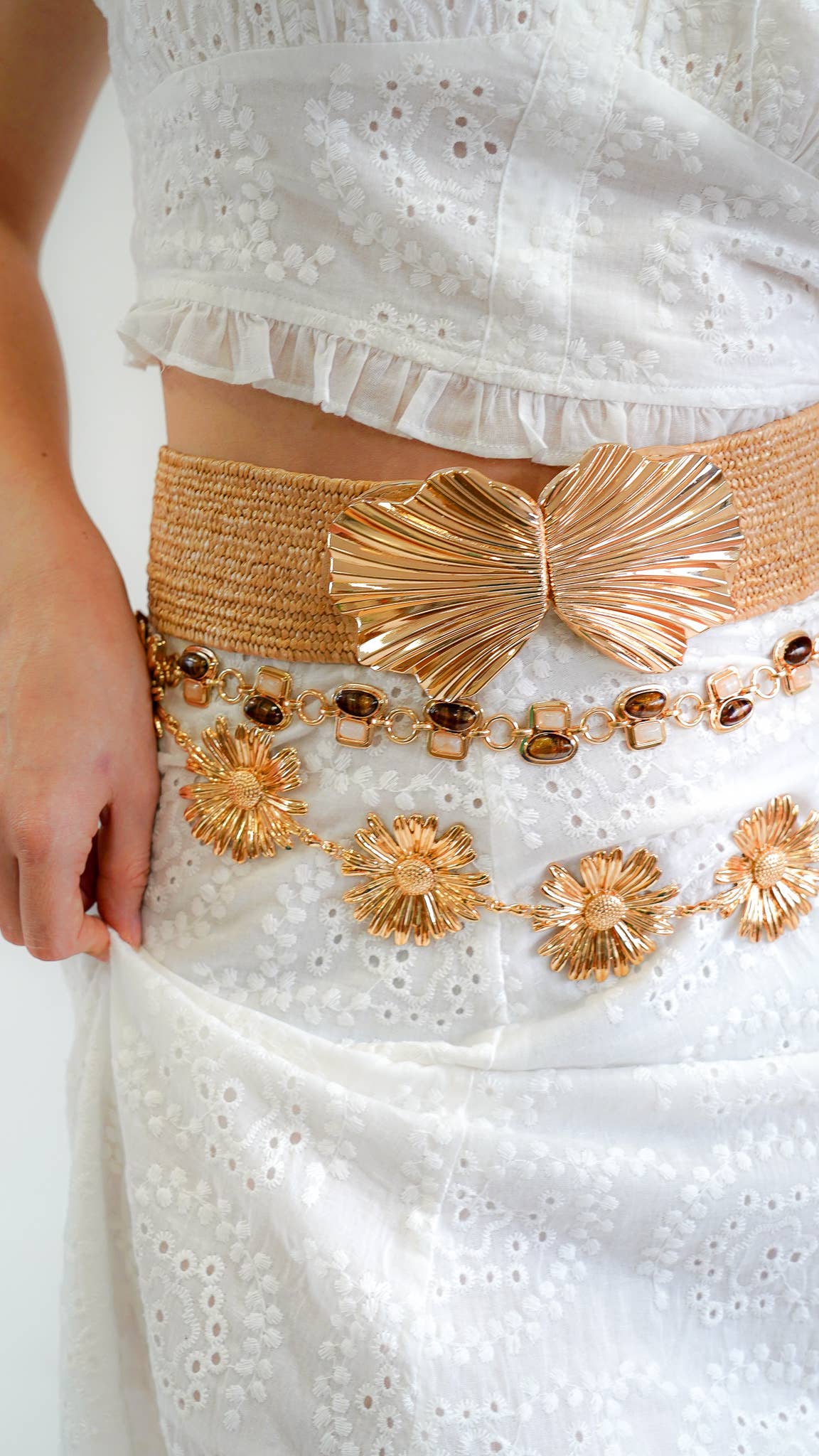 Ruby Stone Chain Belt