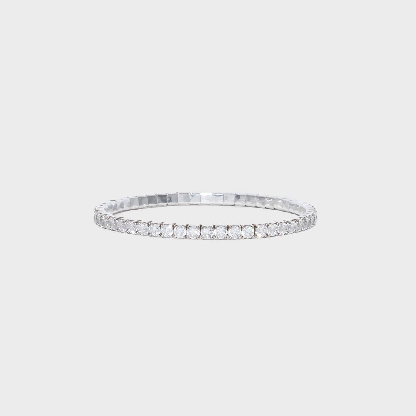 925 Sterling Silver CZ Stretchy Tennis Bracelet
