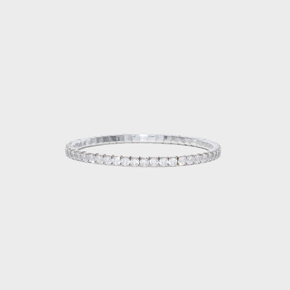 925 Sterling Silver CZ Stretchy Tennis Bracelet