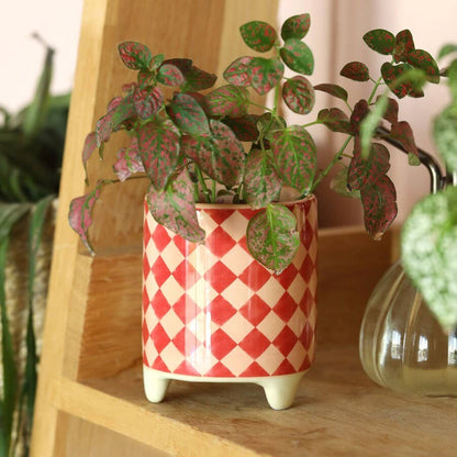 Joy Checkerboard Mini Planter