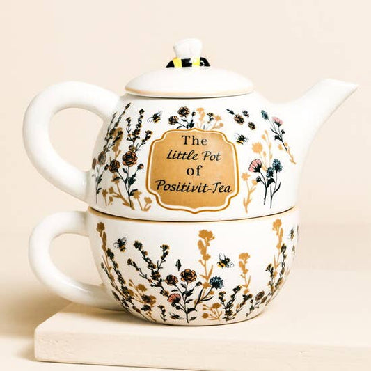 Little Pot of Postitiv-tea Mug & Teapot Set