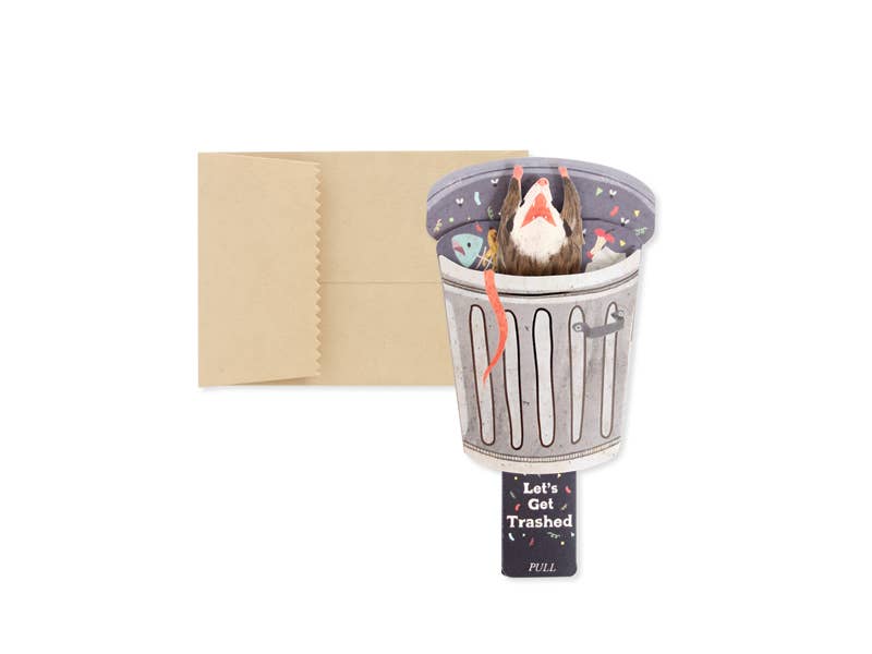 Funny Trash Possum Mini Pop-up Card