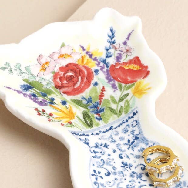 Flowers in Vase Mini Trinket Dish