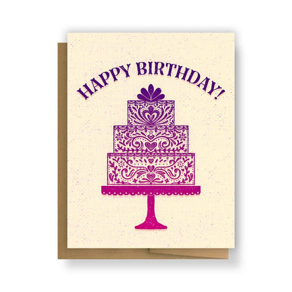 Happy Birthday Folk Cake | Greeting Card