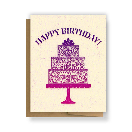 Happy Birthday Folk Cake | Greeting Card