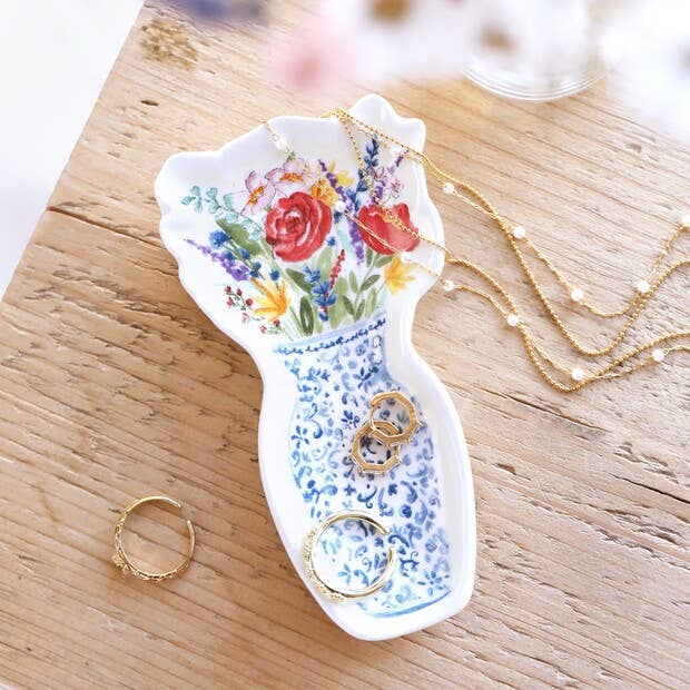 Flowers in Vase Mini Trinket Dish
