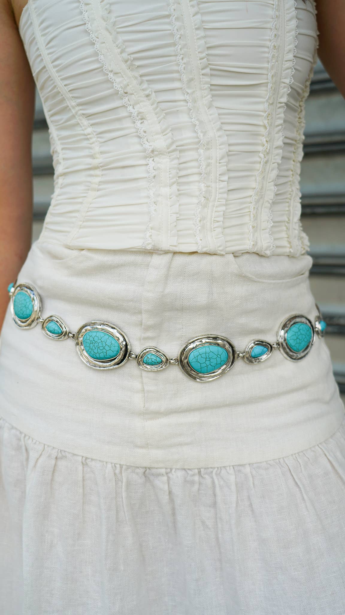 Mezunta Turquoise Stone Chain Belt