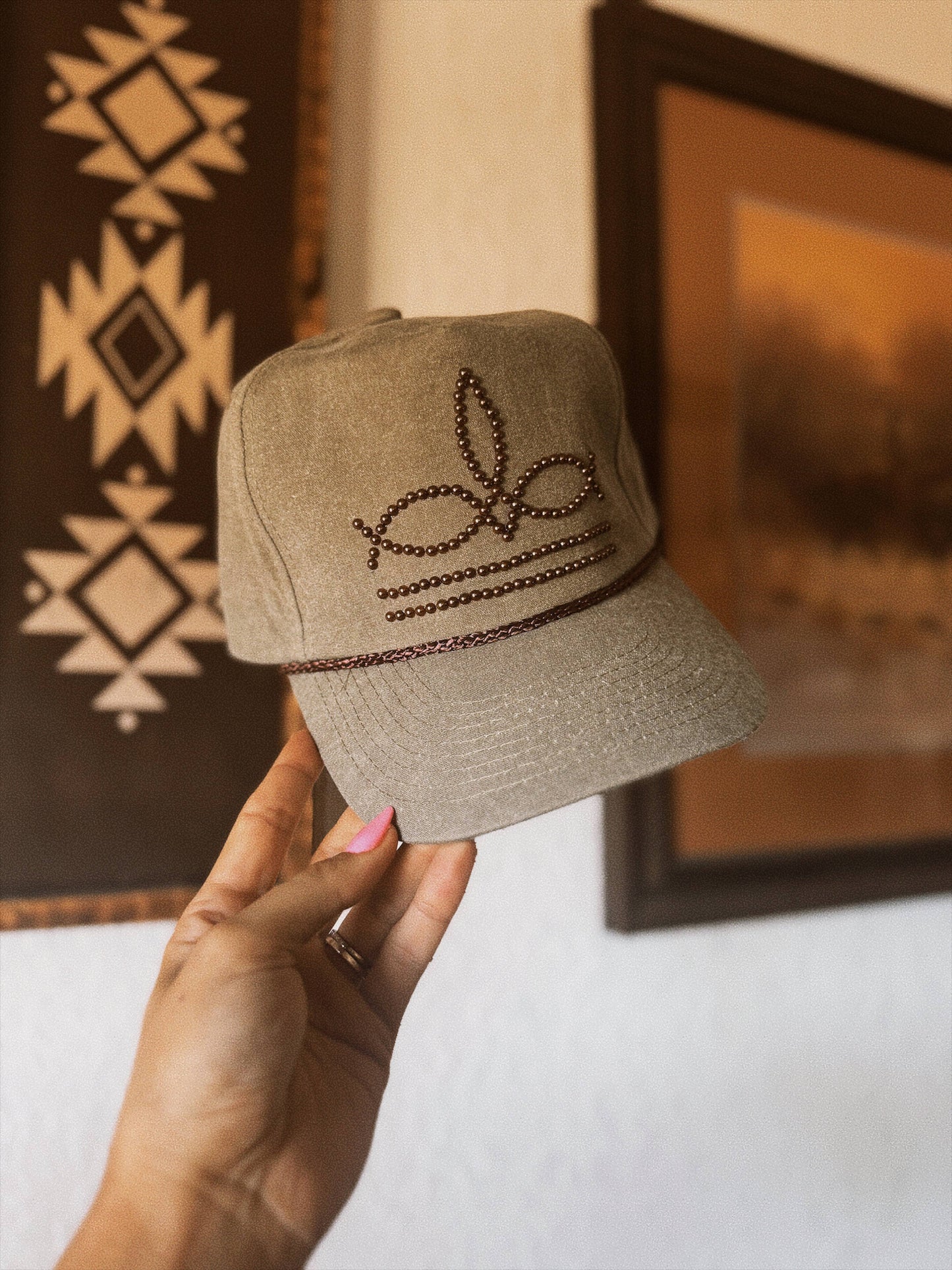 Pearled Boot Stitch Trucker Hat