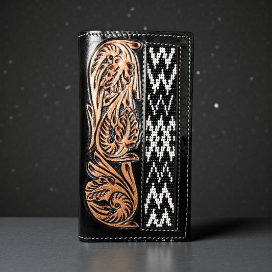 Mustang Beaded Leather Wallet | Men's