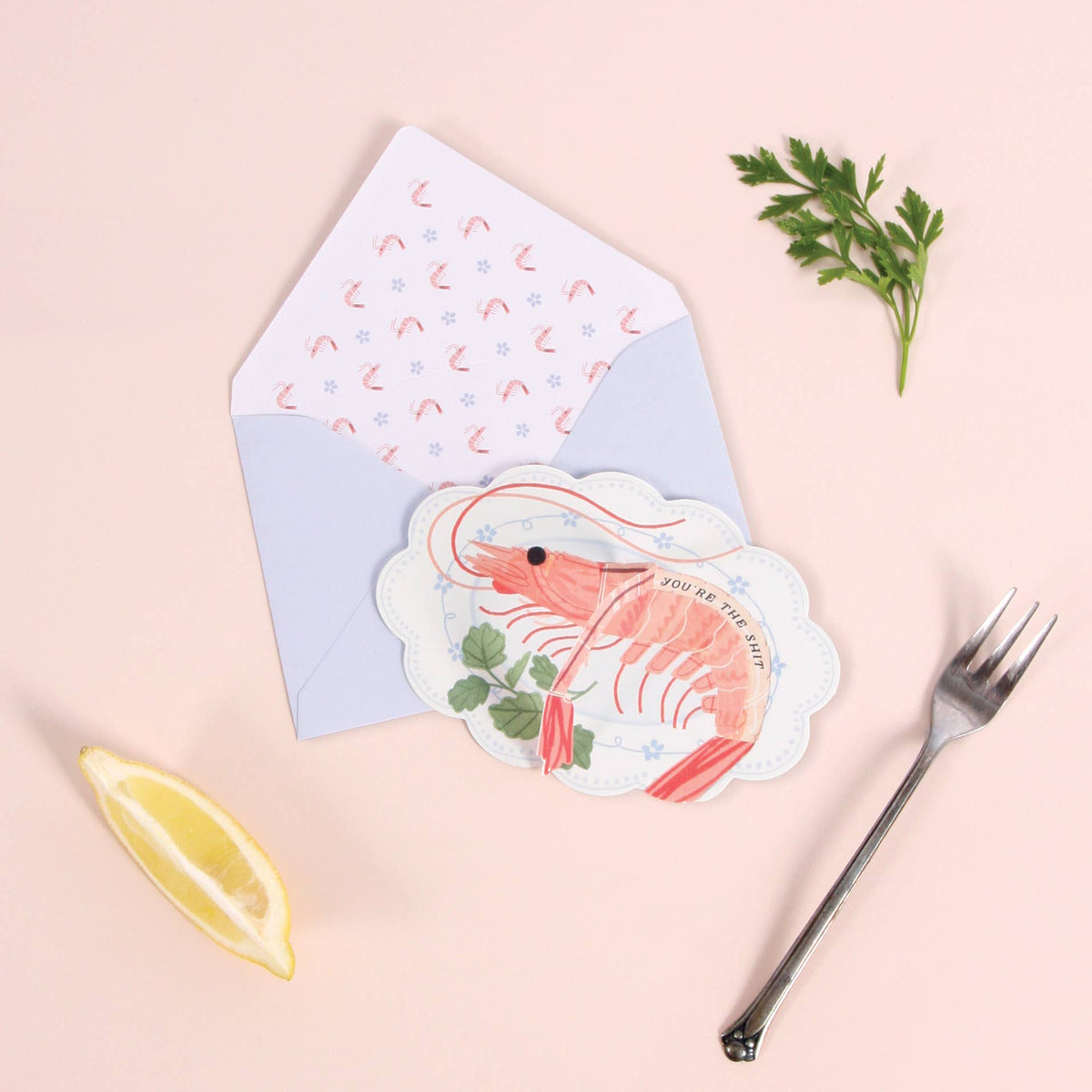 Funny Shrimp Mini Card