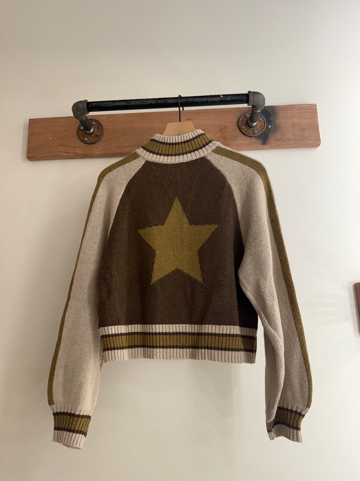 Golden Zip Up Cardigan