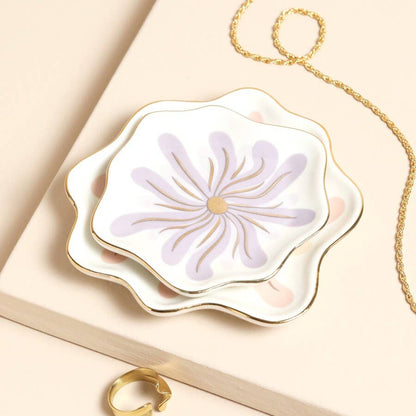Wavy Flower Nesting Trinket Trays | Set of 2