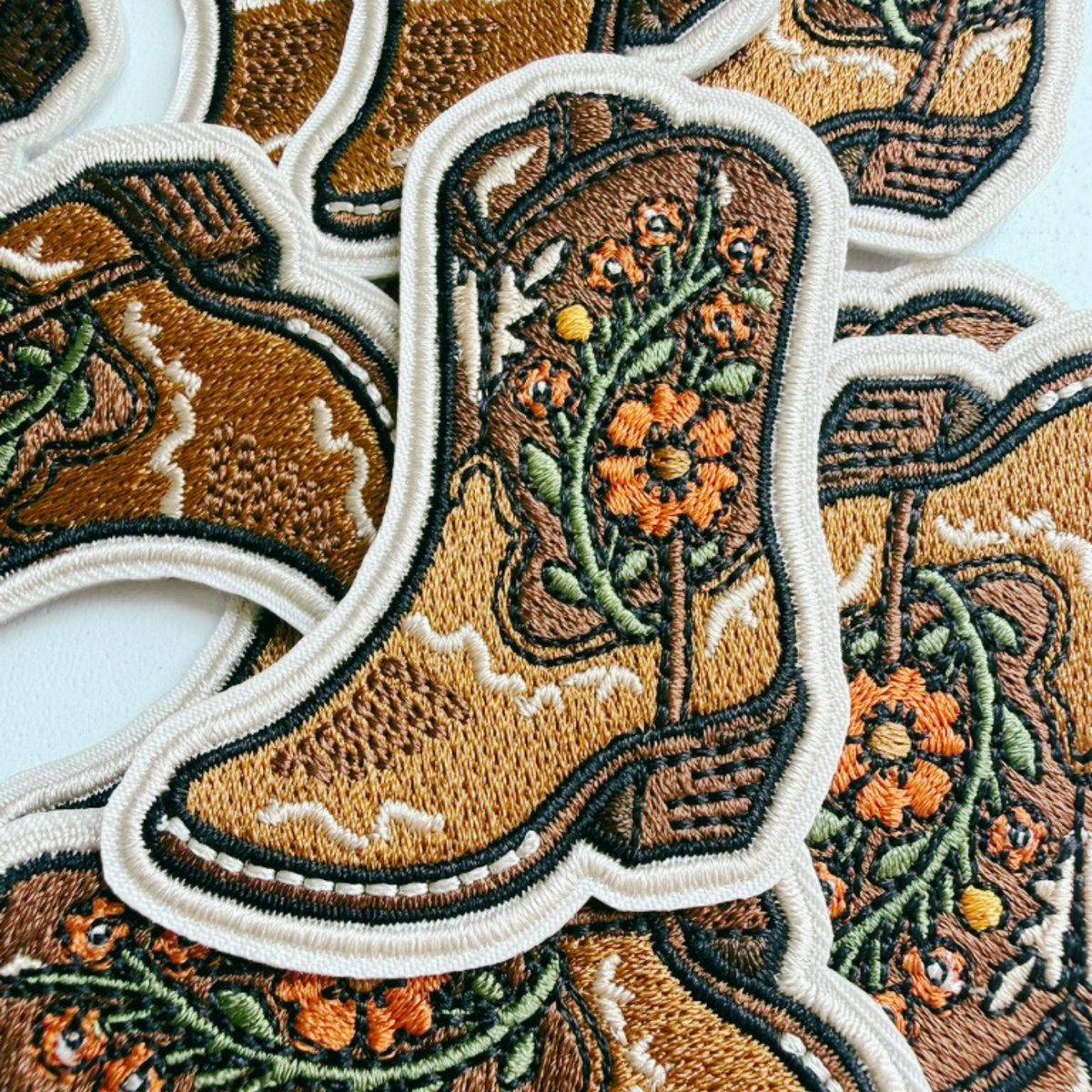 Floral Cowboy Boot Patch