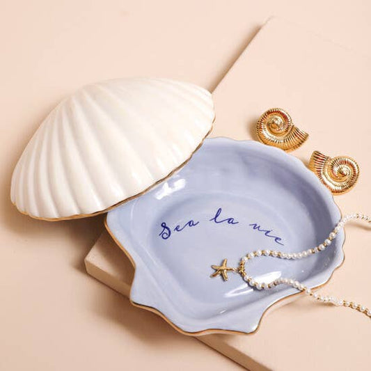 'Sea la Vie' Lidded Trinket Shell