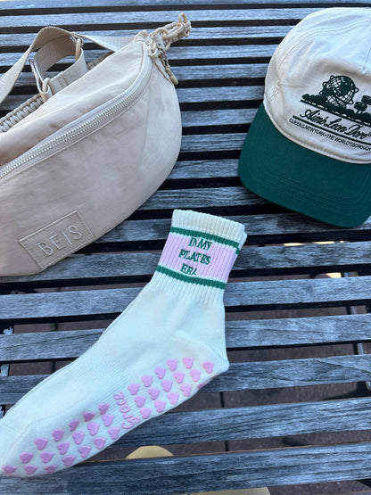Retro "In My Pilates Era" Grip Sock | Green