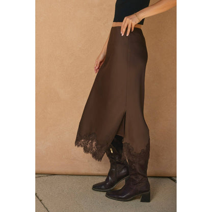 Rouge Satin Skirt