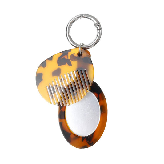 TT Tortoise Comb & Mirror Bag Charm/Keychain