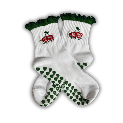 Cherry Pilates Era Grip Sock | Green
