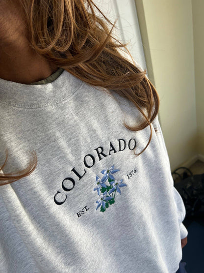 Colorado State Flower Crewneck: Blue Columbine