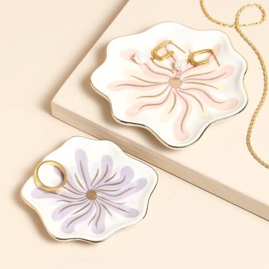 Wavy Flower Nesting Trinket Trays | Set of 2
