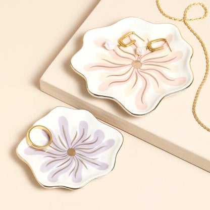 Wavy Flower Nesting Trinket Trays | Set of 2