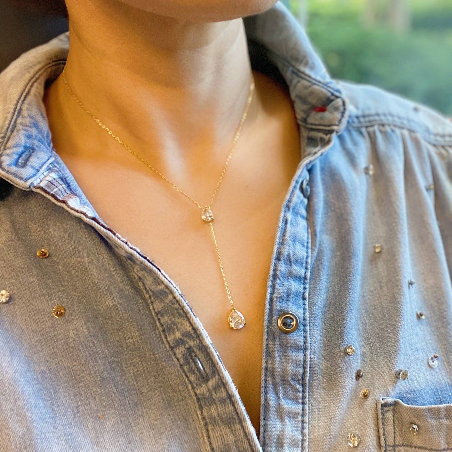 Destiny Drop Lariat Necklace