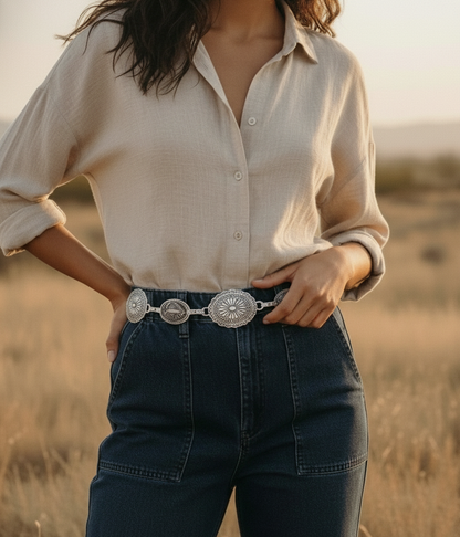 Silver Mix Concho Belt