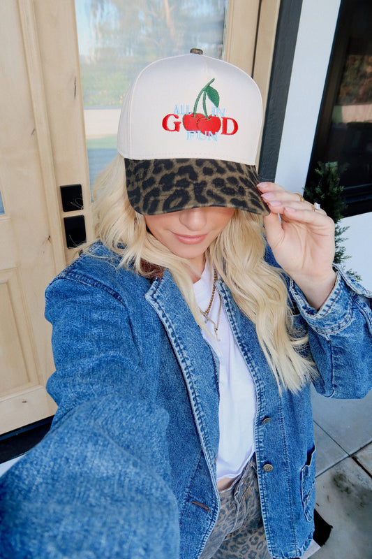 All In Good Fun- Leopard Hat