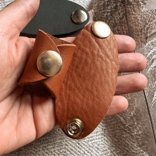 Bandana Leather Snap Slide