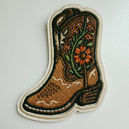 Floral Cowboy Boot Patch