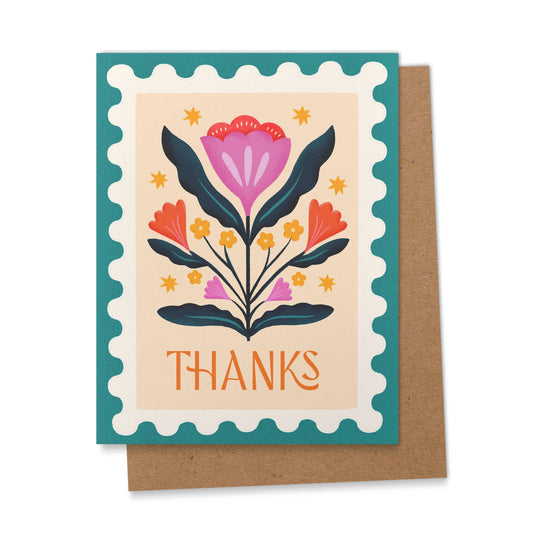 Thanks Folk Art | Greeting Card