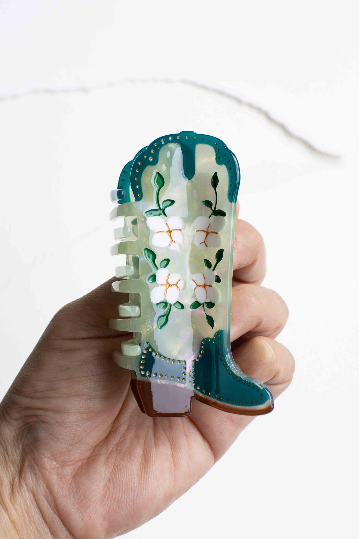 Magnolia Blossoms Cowboy Boot Clip