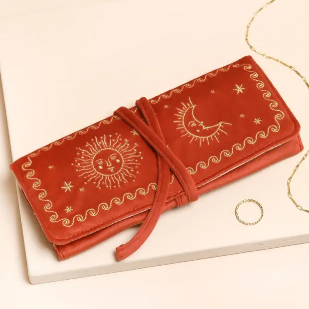 Rust Celestial Jewelry Roll