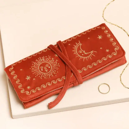 Rust Celestial Jewelry Roll