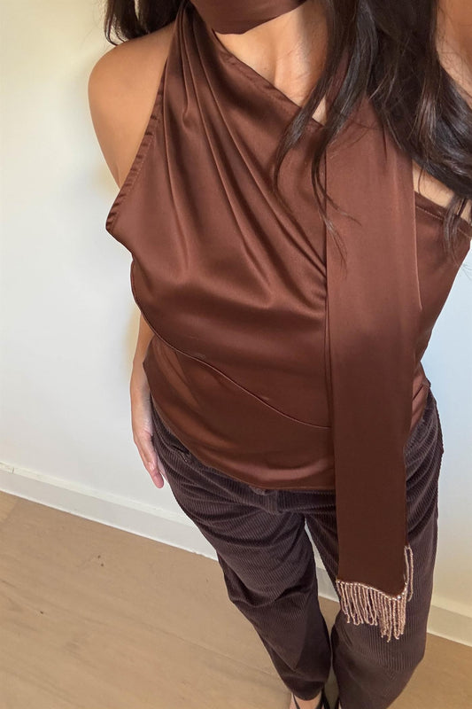 Luxemburg Scarf Fringe Top