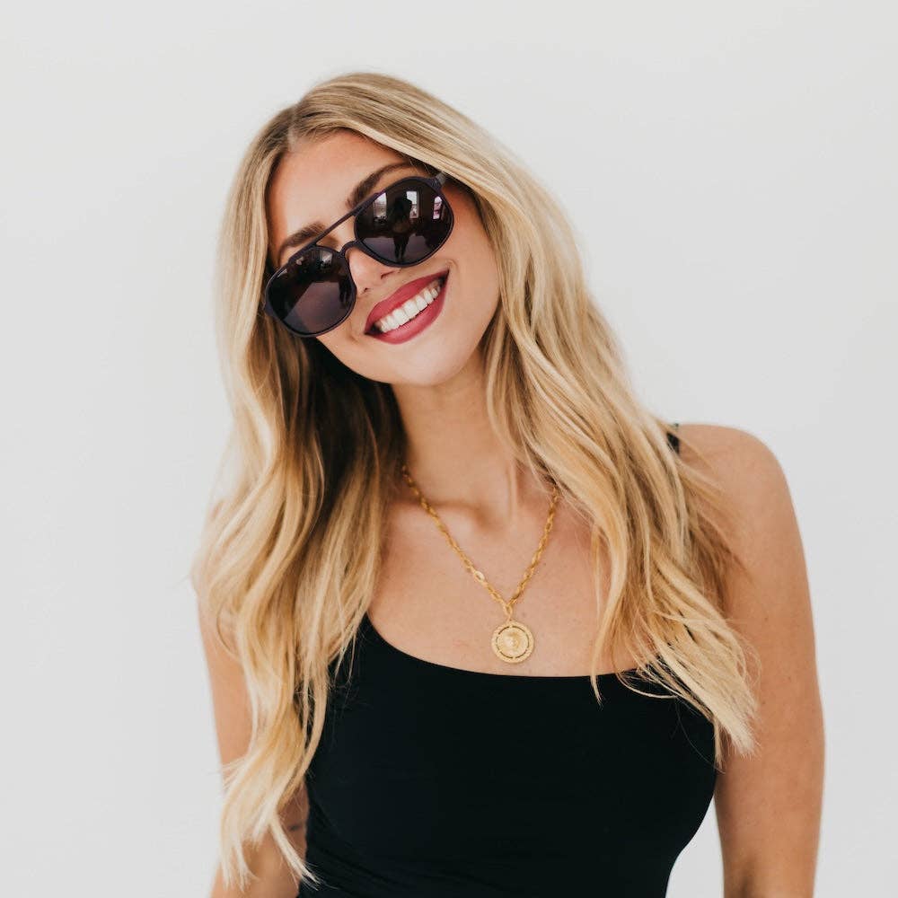 Amber Aviator Polarized Sunglasses