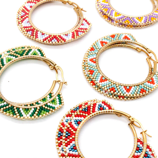 Alitzel Beaded Hoops
