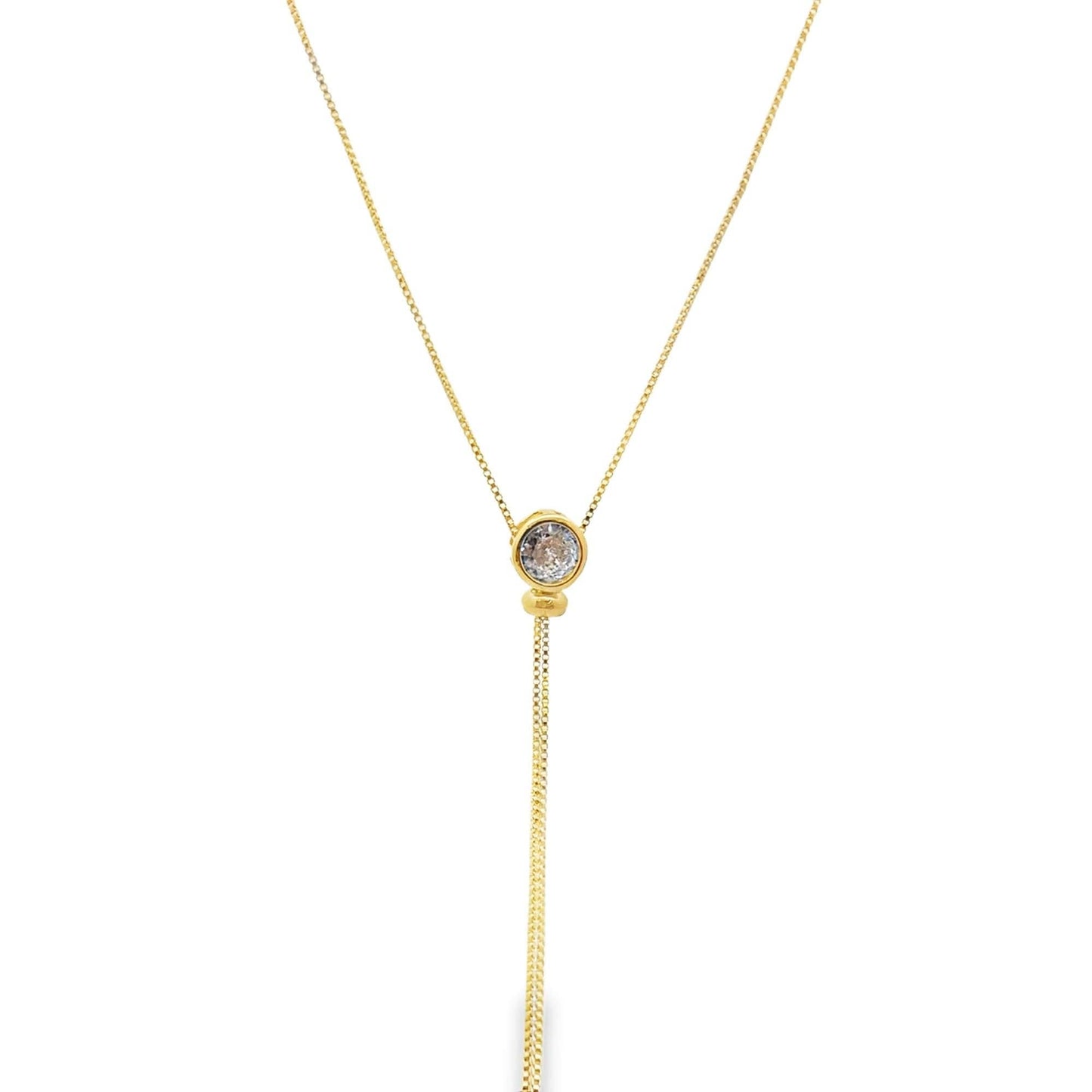 Chavela CZ Gemstone Bolo Necklace