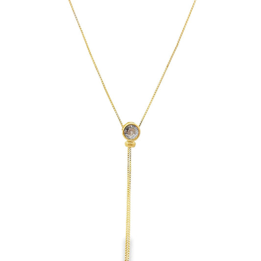 Chavela CZ Gemstone Bolo Necklace