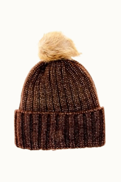 Lurex Sparkle Beanie w Pom Pom