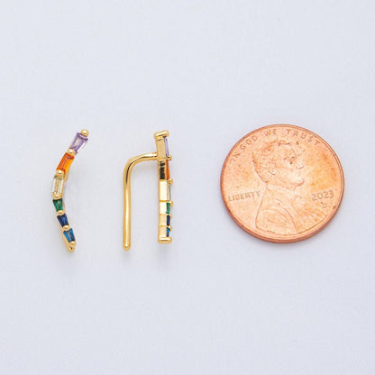 Kascade Climber Earrings | Rainbow