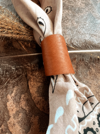 Bandana Leather Snap Slide
