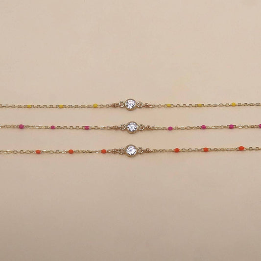 Enamel Bracelet w CZ