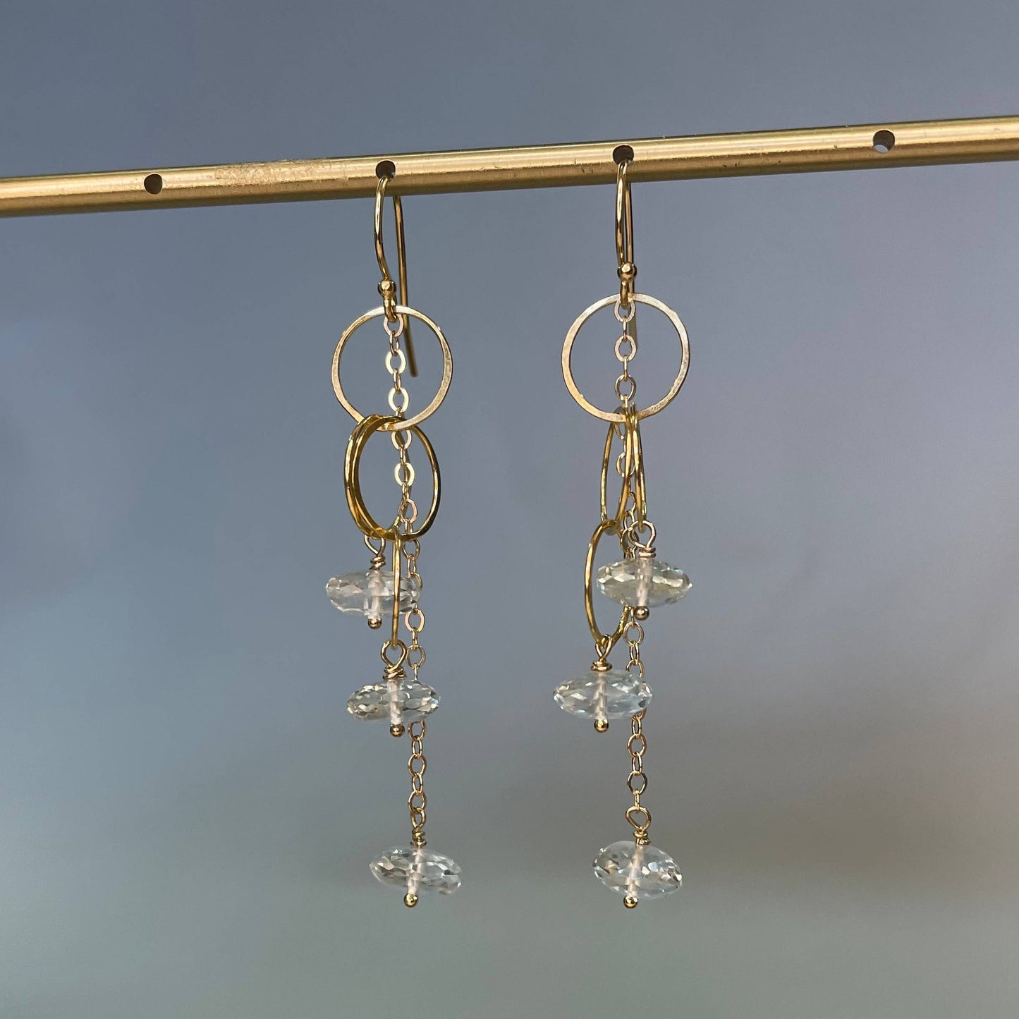 Triple Circle Stone Earrings