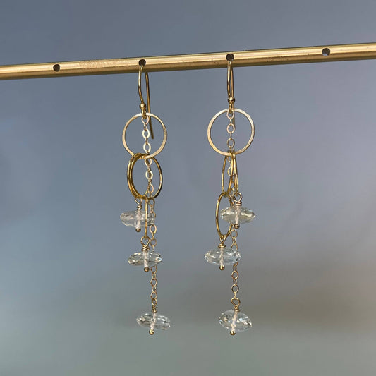 Triple Circle Stone Earrings