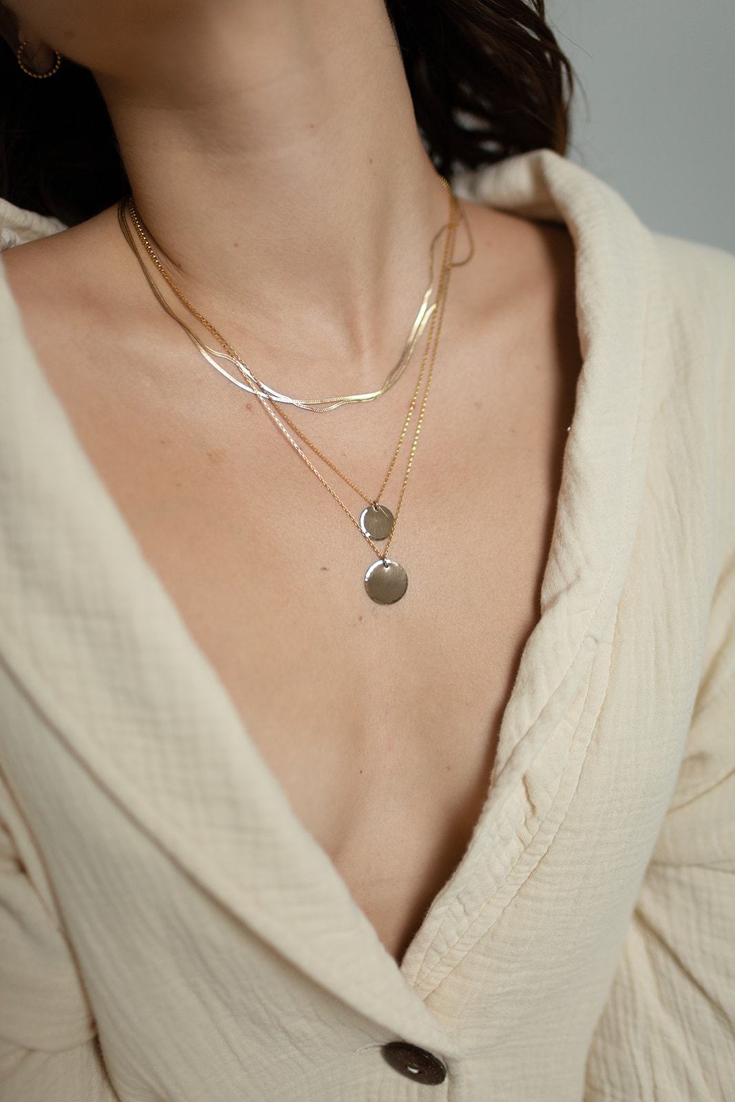 Skinny  Herringbone Chain Necklace