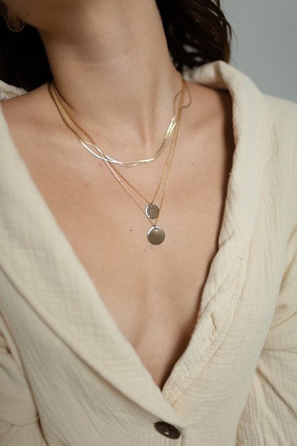 Skinny  Herringbone Chain Necklace